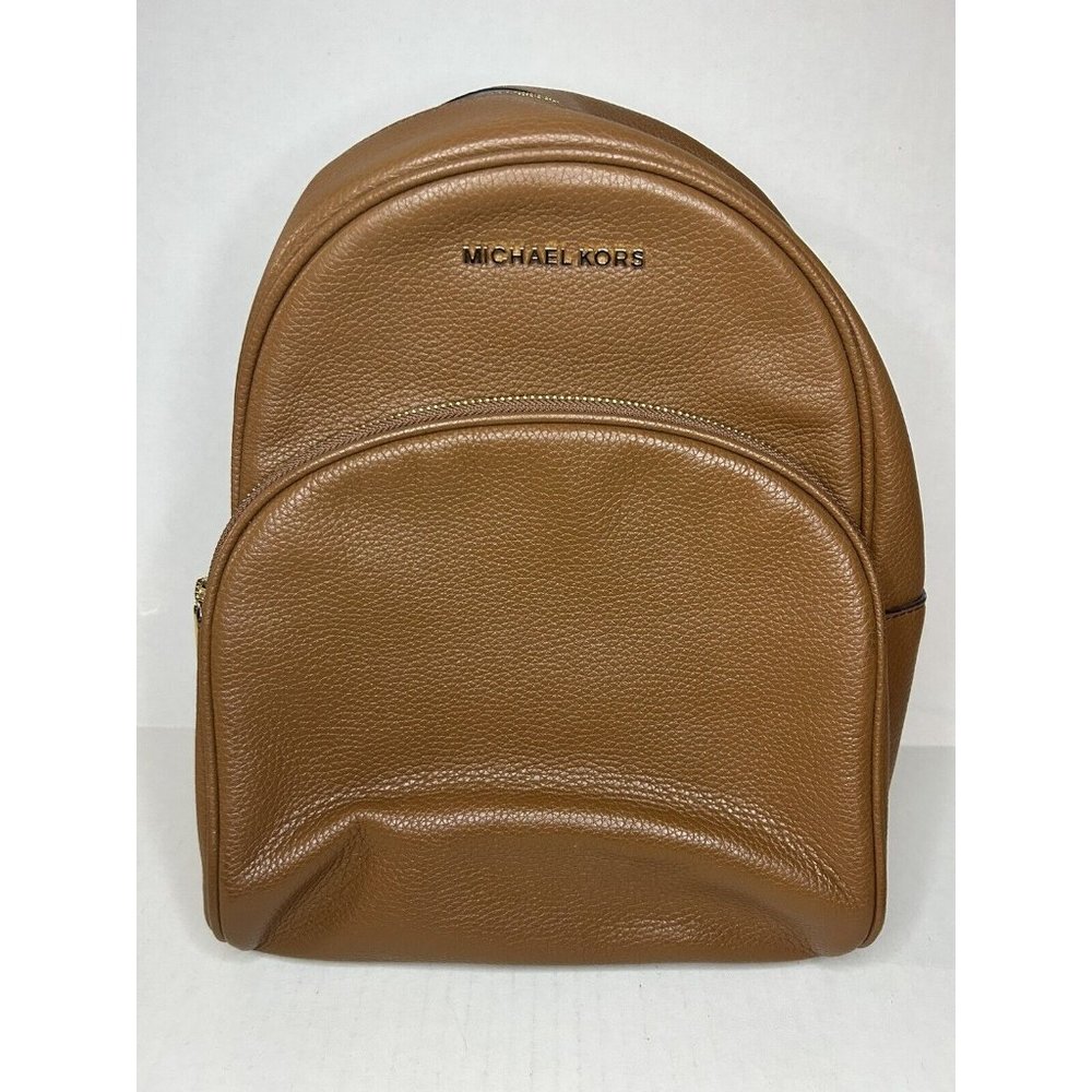 Michael Kors Abbey Medium Pebbled Leather Backpack - Tan Brown